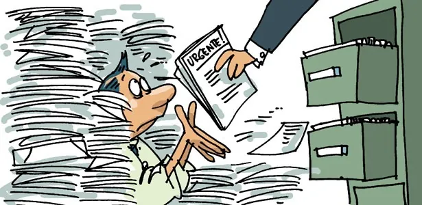 funcionário fora da zona de conforto sendo improdutivo pela sobrecarga e se autossabotando